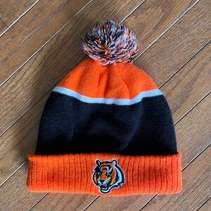 Cincinnati Bengals Pom Beanie Season Ticket Member Orange Black Knit Hat
